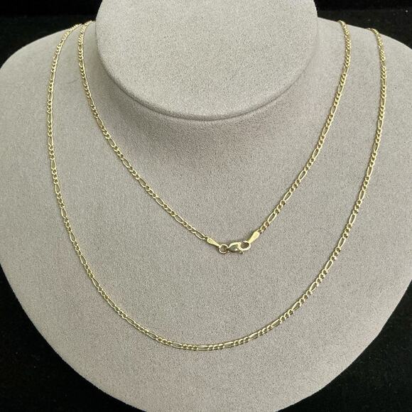 SOLID 10k Gold 2mm FIGARO Chain 24in Necklace BSI ~ NEW *LAST ONE* - Picture 1 of 9
